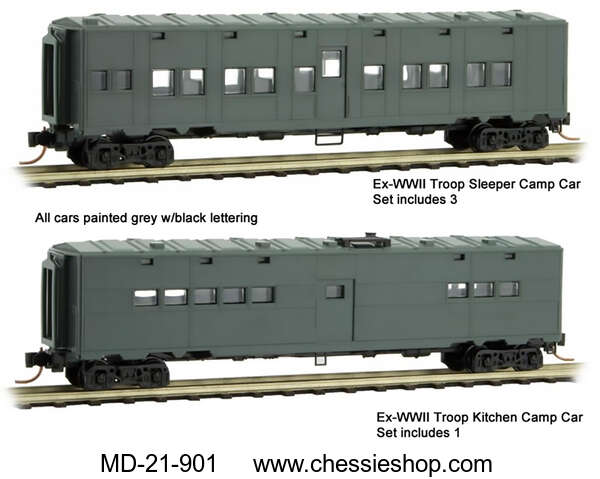 C&O Camp Car Set (4 cars), N-Scale by Micro Trains